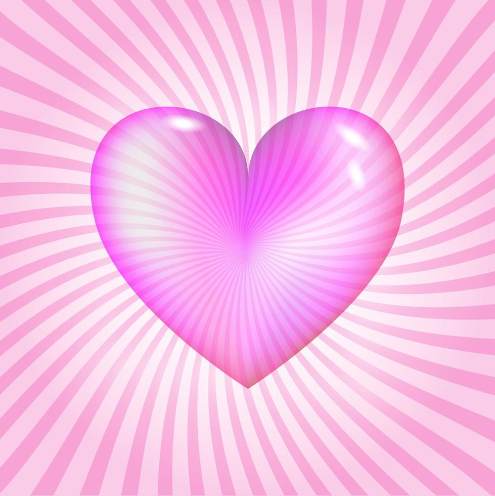 Pink glassy heart vector