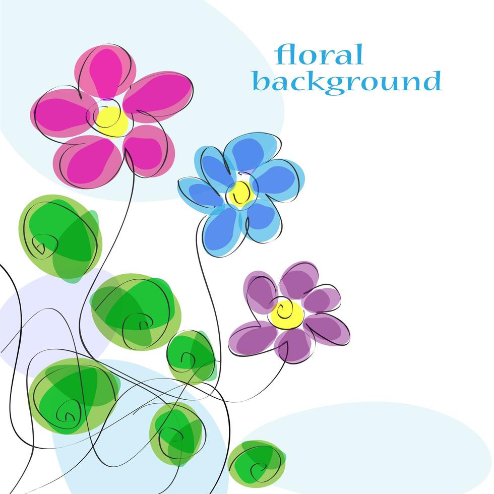 Cute floral background vector