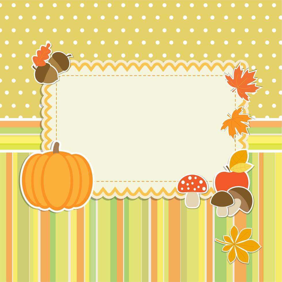 Autumn frame with pumpkin vector