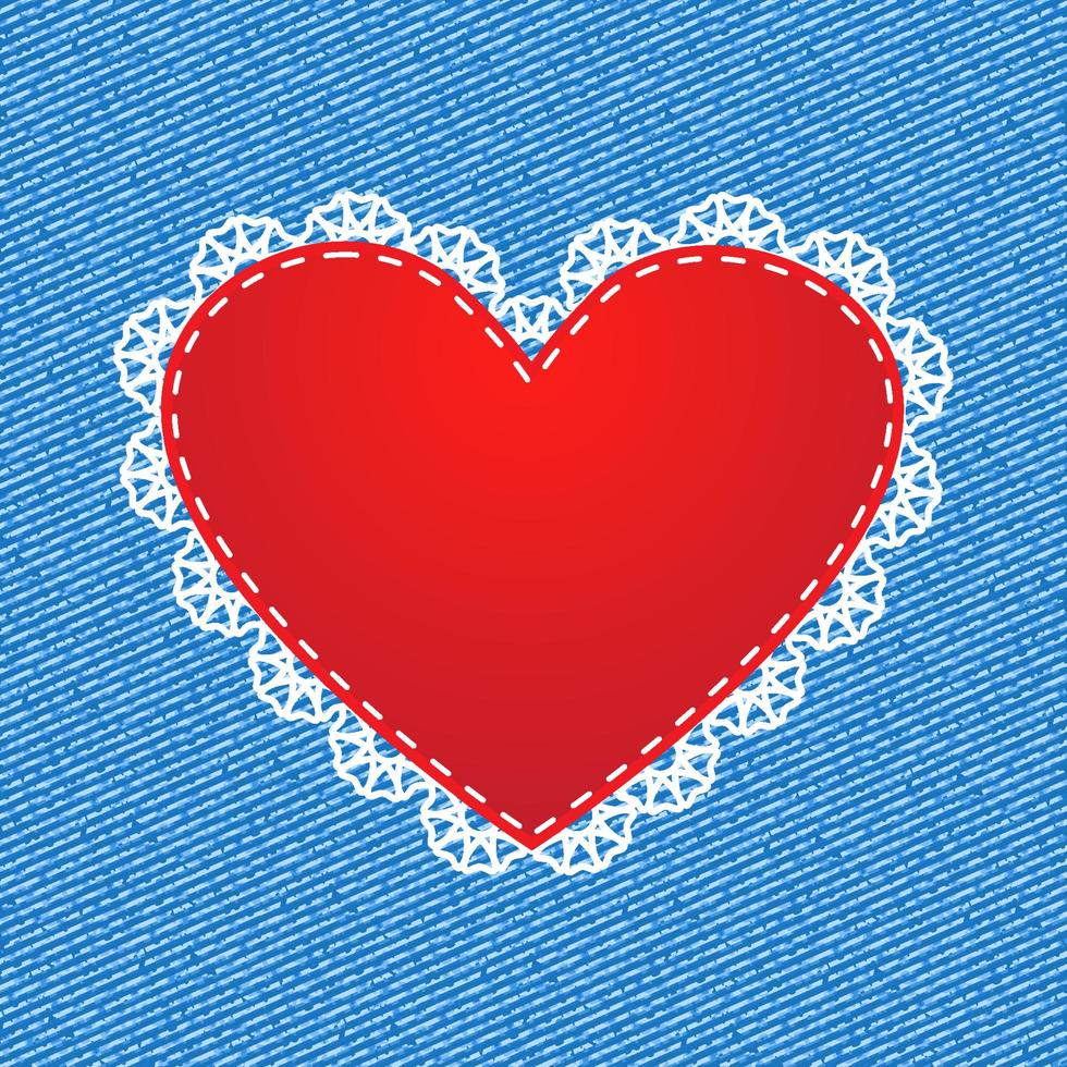 corazón de seda roja vector