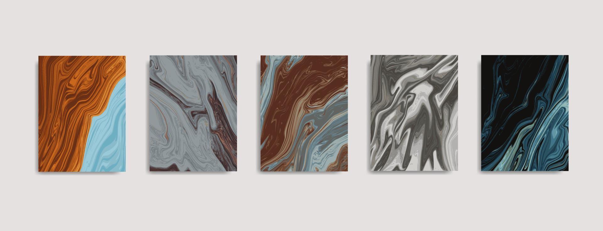 Set Abstract Liquid Marble Background vector