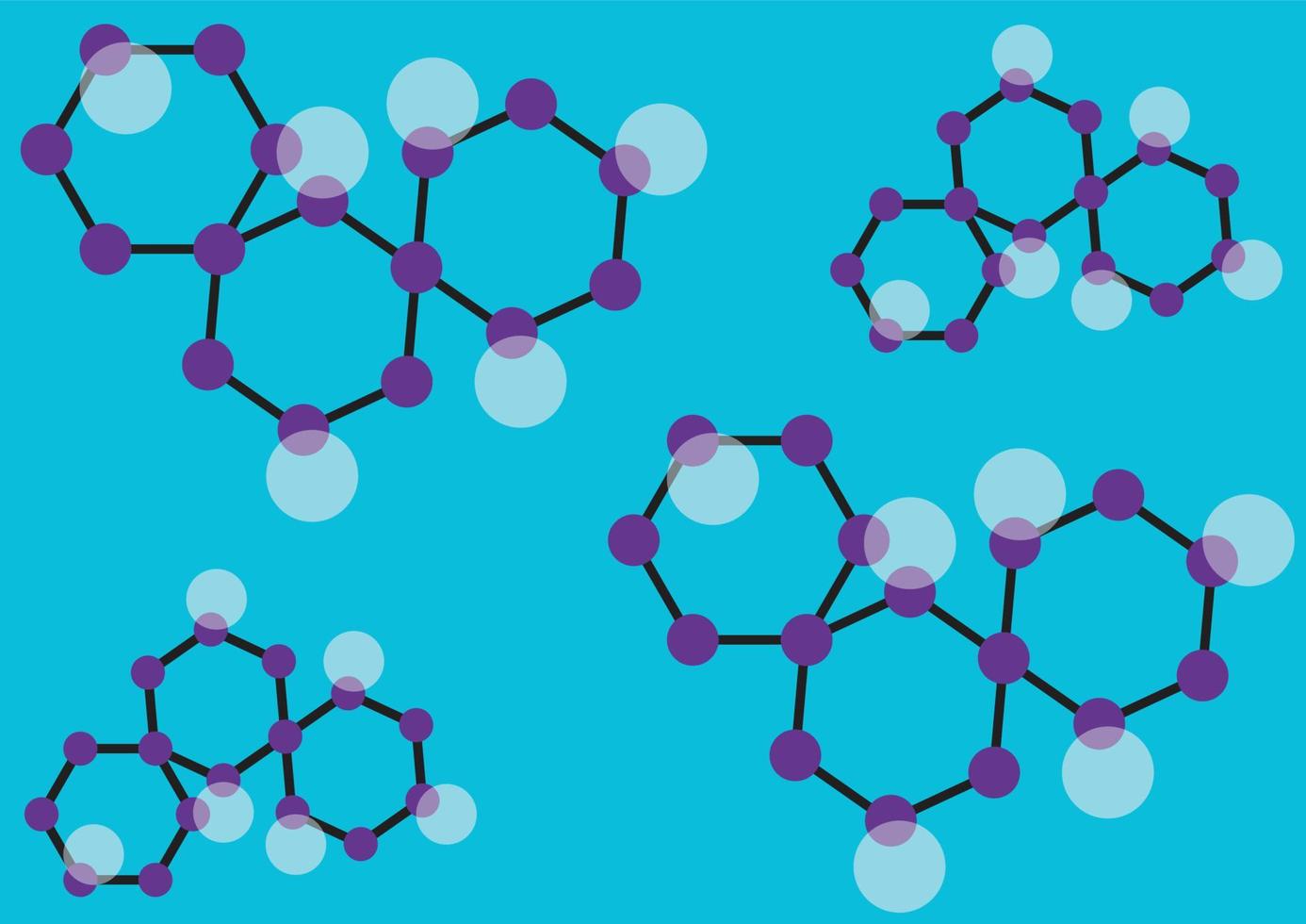 abstract chemical background with molecules vector