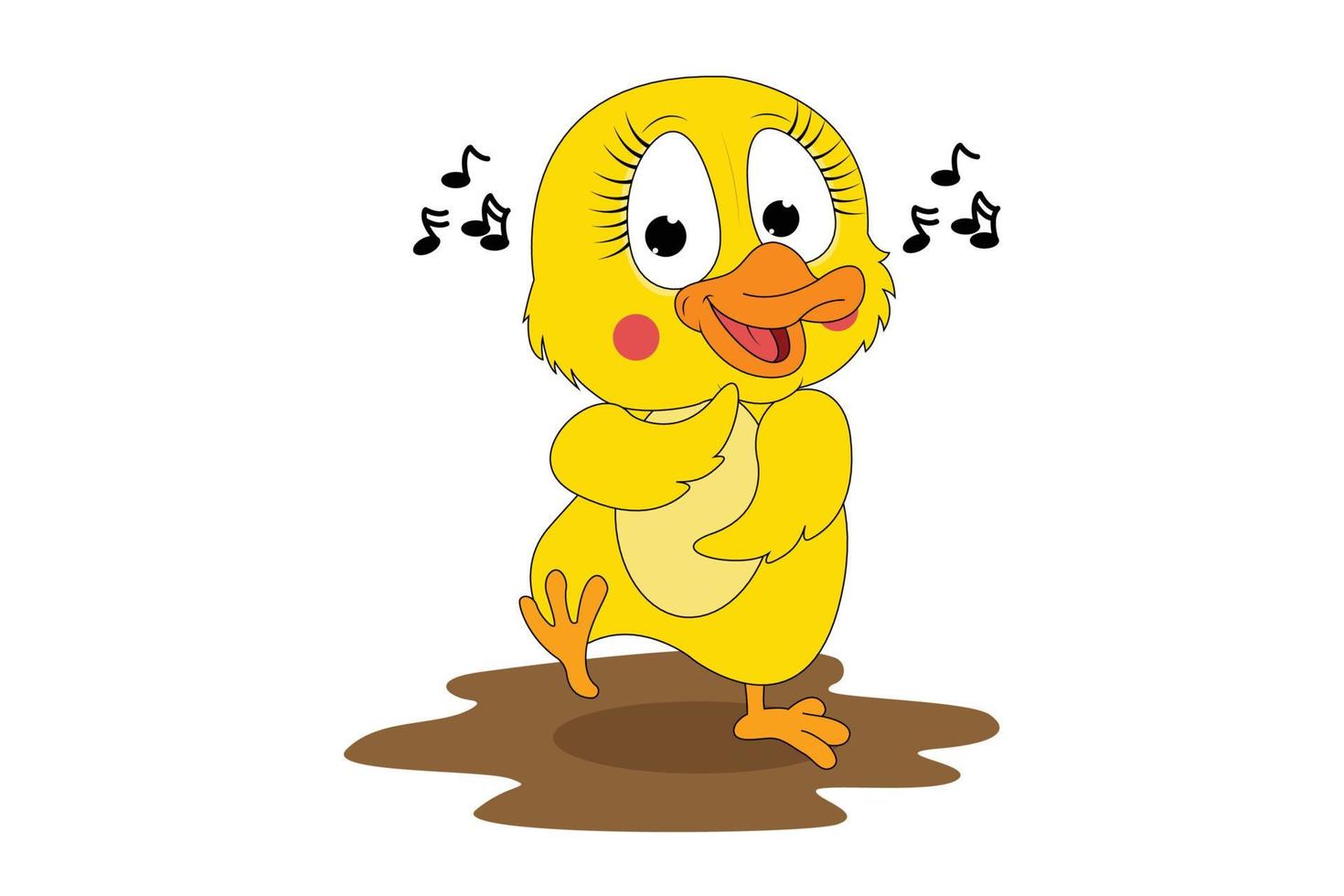 cute duck animal cartoon illustration vector