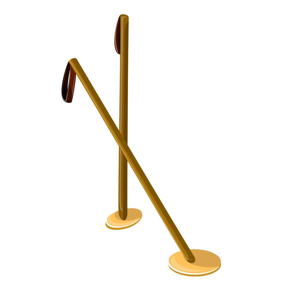 Vector image of ski poles. Cartoon style. EPS 10