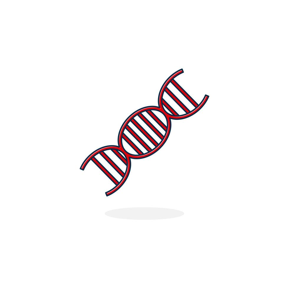 DNA icon illustration. Icon cartoon style, biological science concept vector