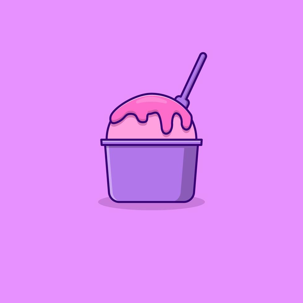 Ice cream cartoon style vector illustration