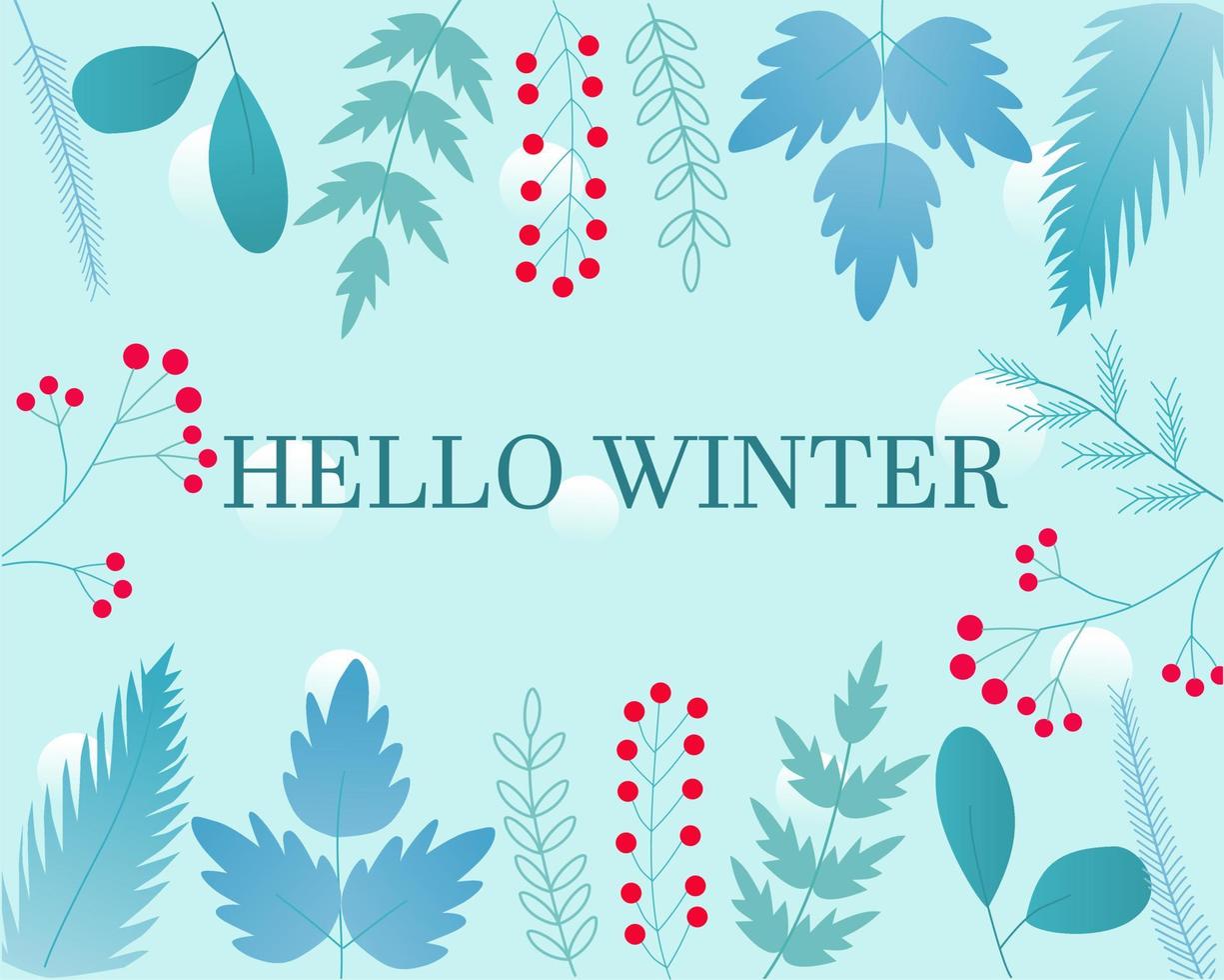 hello winter background vector