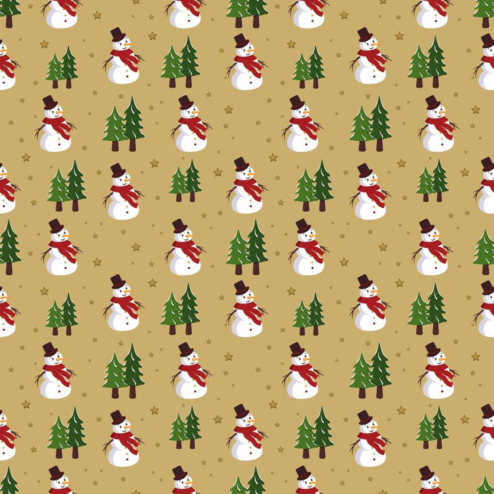 seamless-christmas-pattern-with-snowmen-fir-and-stars-on-gold-background-bright-print-for-new-year-and-winter-holiday-wrapping-paper-textiles-and-design-3782309-vector-art-at-vecteezy