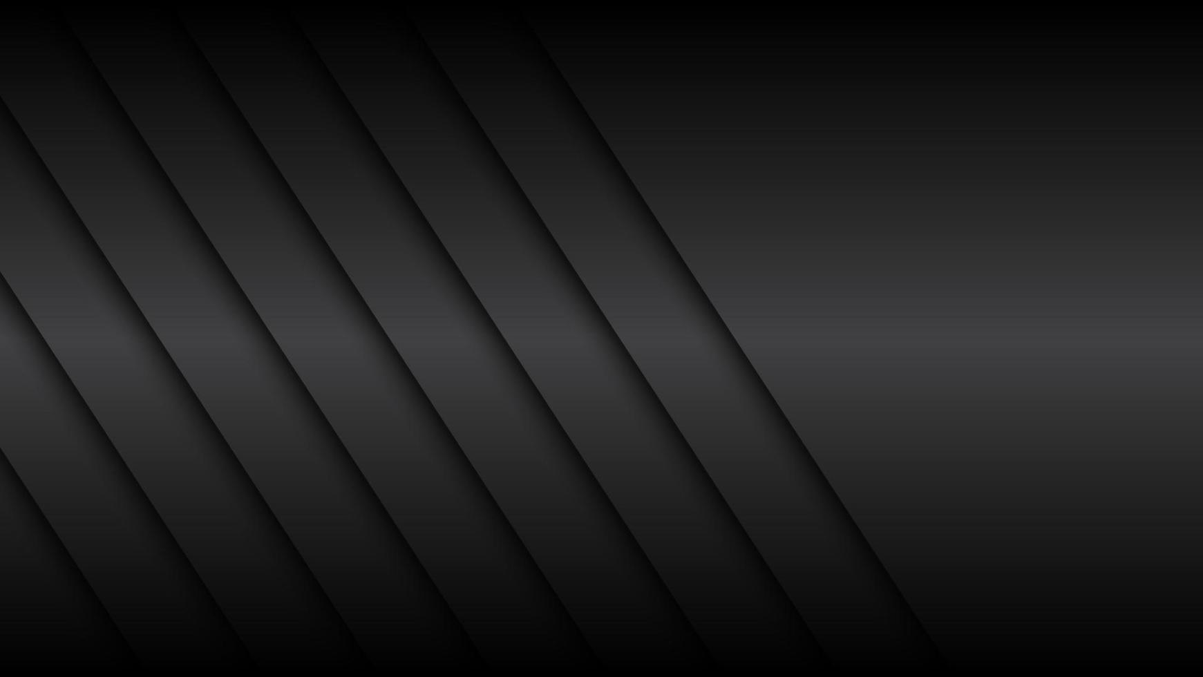 Fondo de diseño de material negro con sombras diagonales, ilustración de vector de pantalla panorámica abstracta moderna