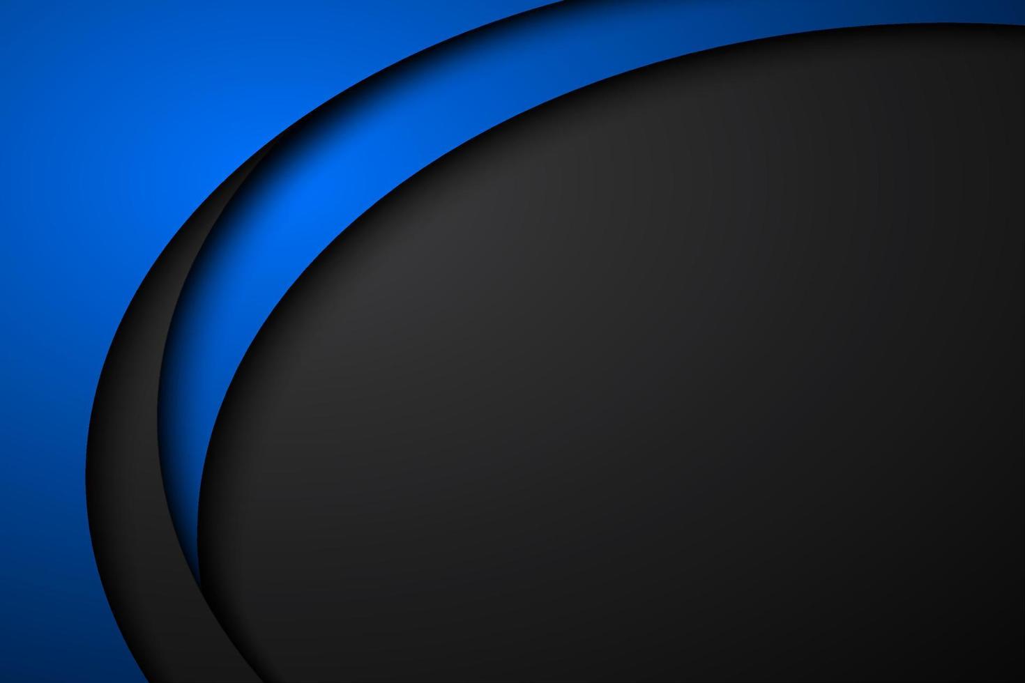 Abstract black and blue wave vector background with blank space for your text. Dark overlayp layer papers. Modern corporate design vector illustration