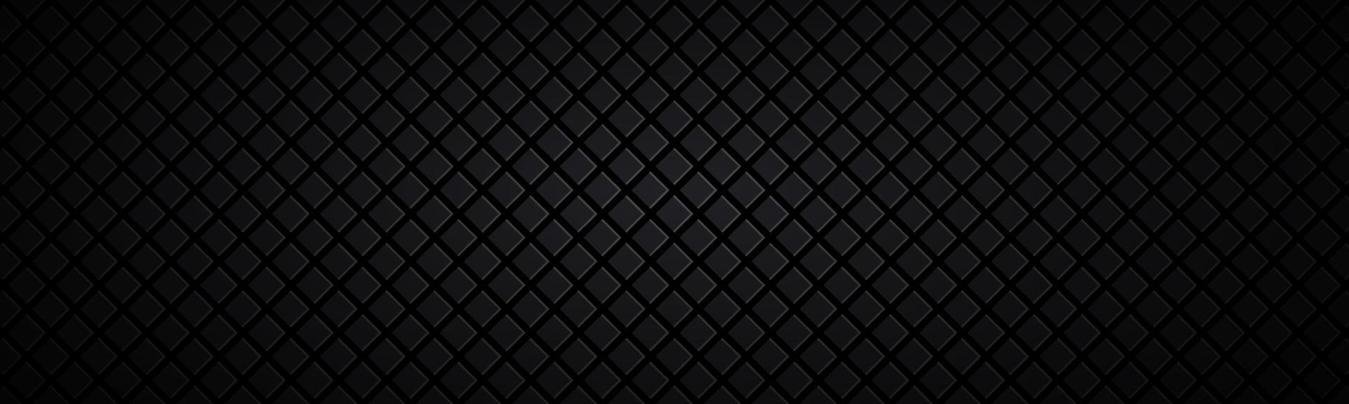 Dark abstract square header. Black mosaic look banner. Modern vector texture. Simple metal background