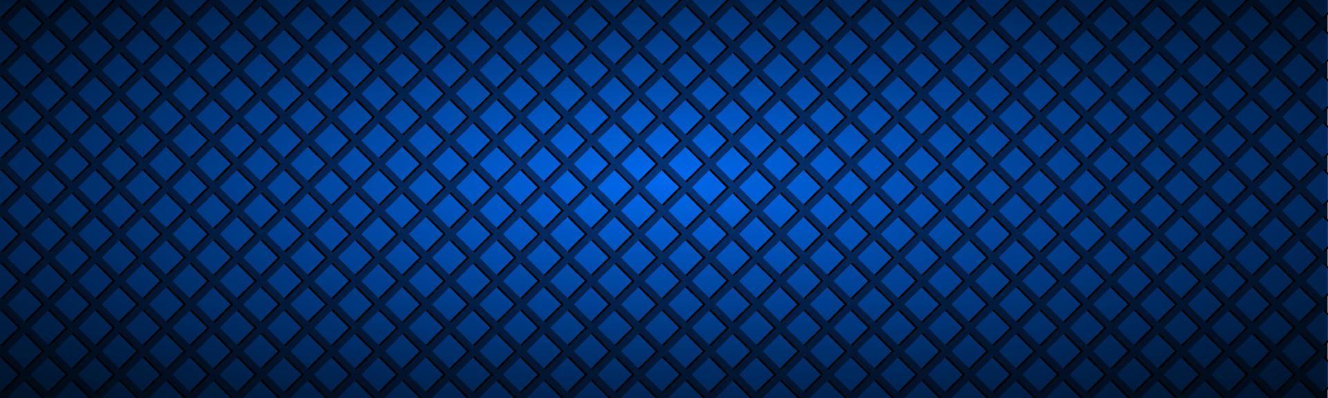 Dark abstract square header. Blue mosaic look banner. Modern vector texture. Simple metal background