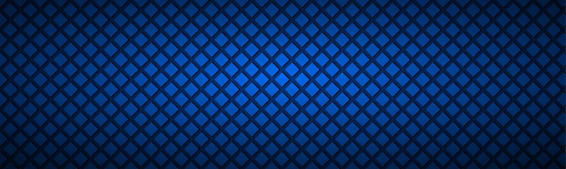 Dark abstract square header. Blue mosaic look banner. Modern vector texture. Simple metal background