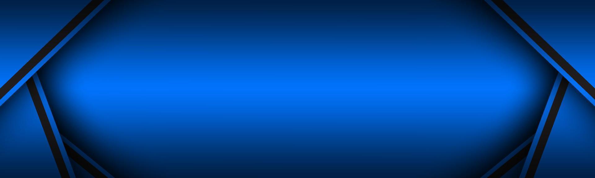 Blue abstract banner with layers above each other. Modern design header for your business. Vector illustration with oblique stripes and lines