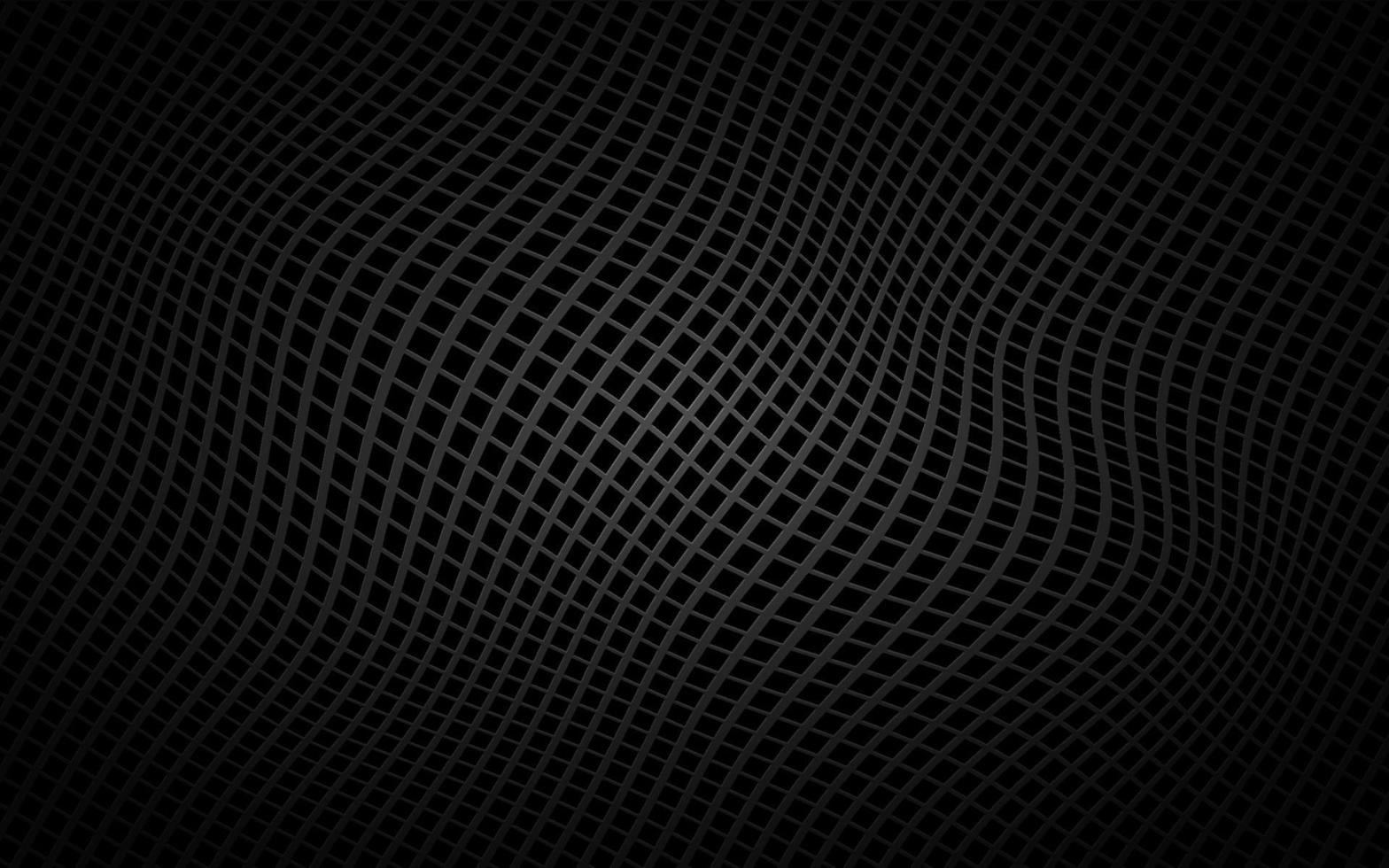 Dark abstract perforated wavy square background. Black mosaic look. Modern metallic geometric vector texture