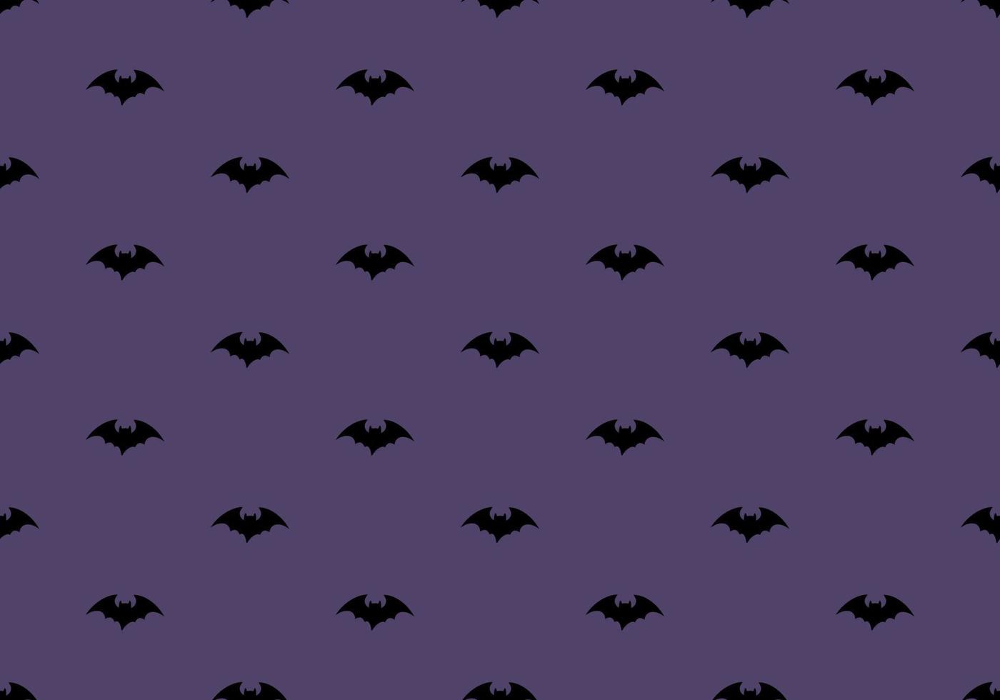 Dark pattern with black bats on purple background. Halloween festive autumn decoration. October holiday print for paper printing, textile and design vector