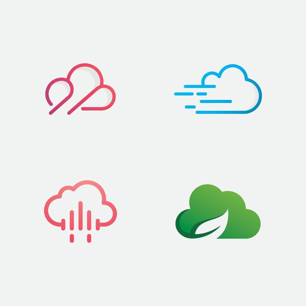 diseño de plantilla de vector de icono de logotipo de nube abstracta