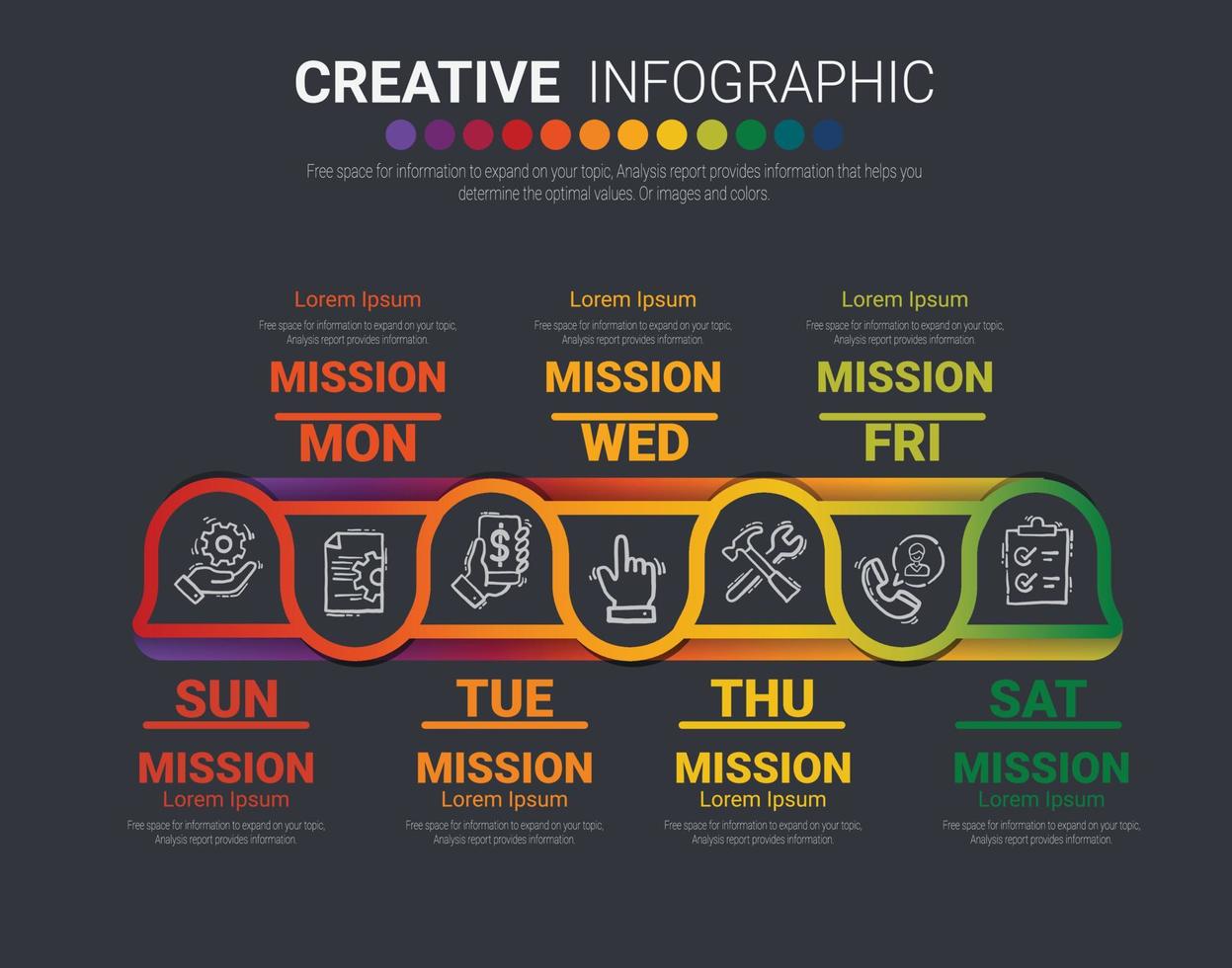 Presentation business can be used for Business concept with 7 options vector