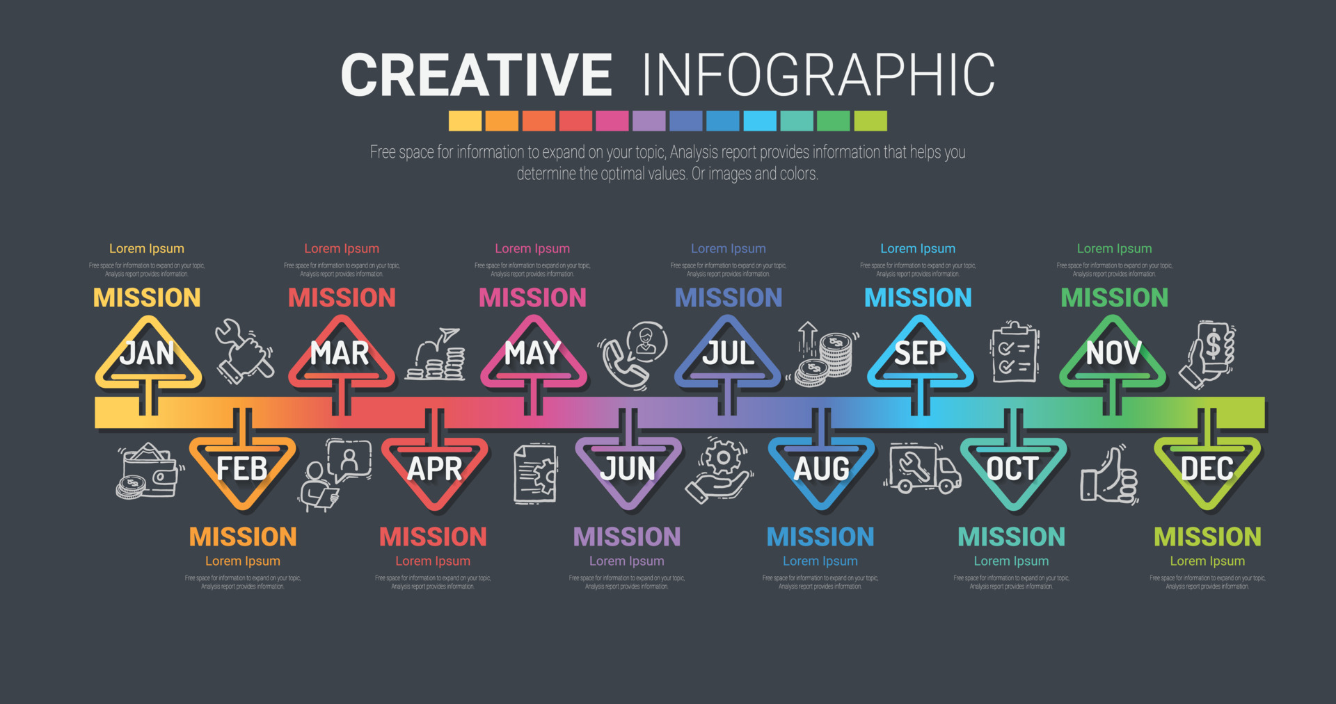 Timeline Presentation For Year Infographics Design Vector And Timeline Presentation For Year Infographics Design Vector And