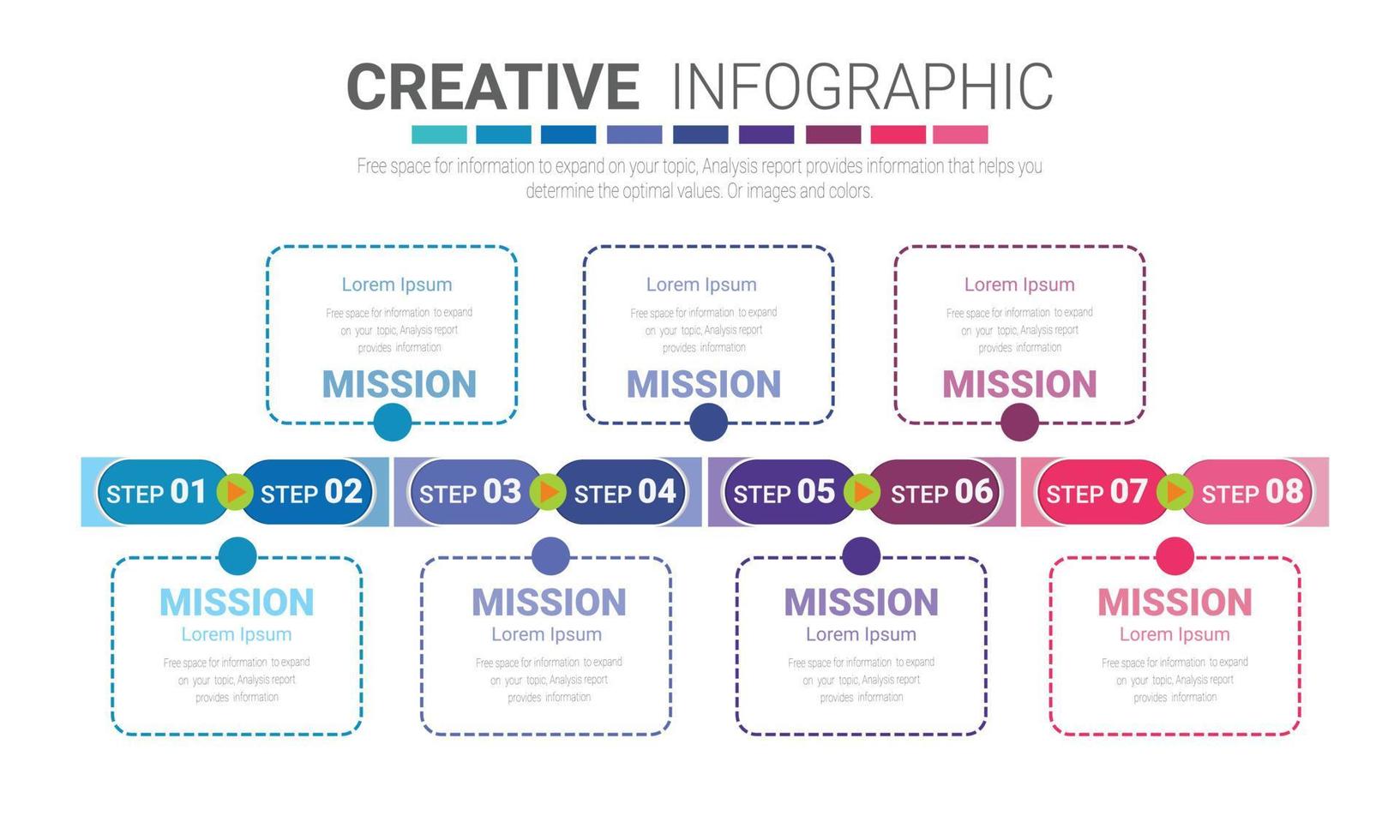 Infographics element design for 8 option vector