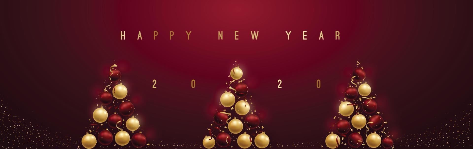 New Year 2020 vector banner.