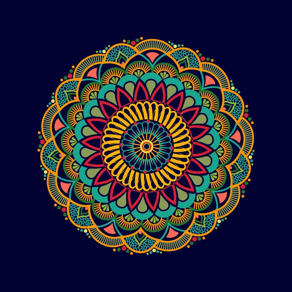 Colorful abstract round mandala design vector
