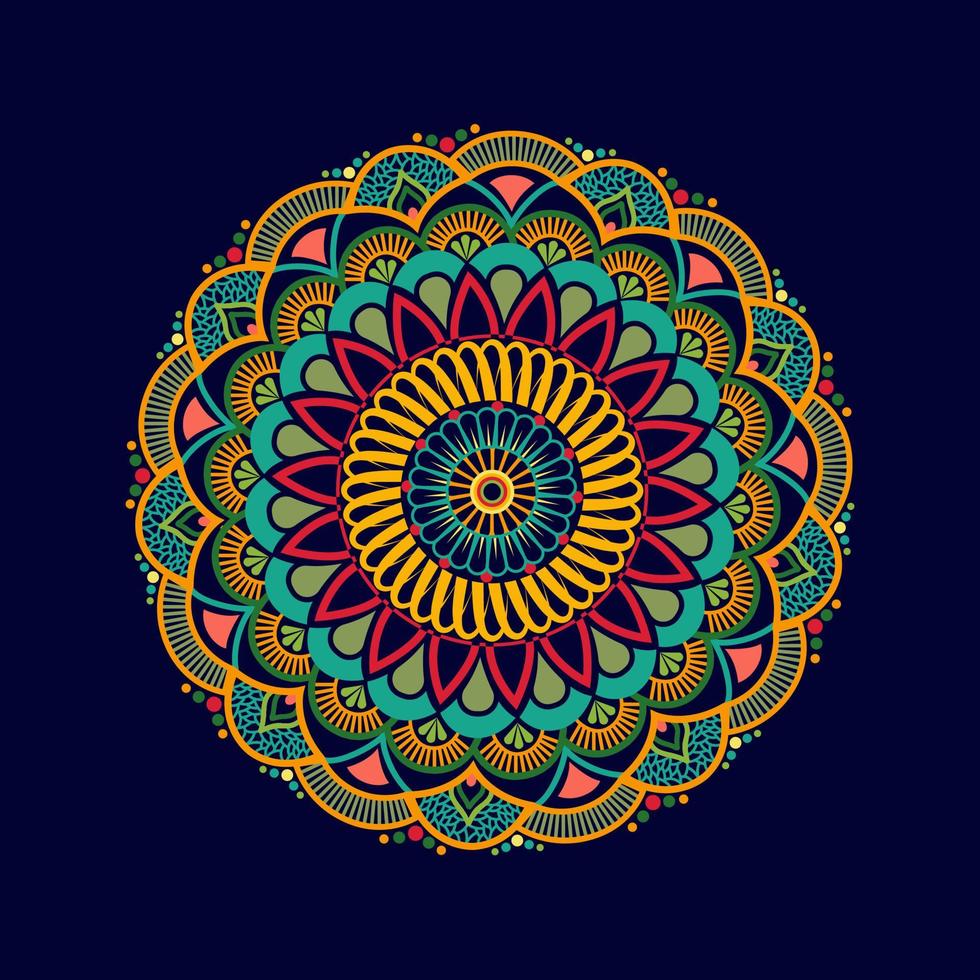 colorido diseño de mandala redondo abstracto vector