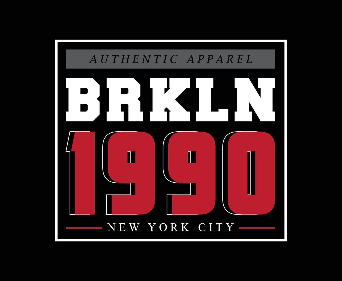 diseño de camiseta de vector de tipografía de brooklyn