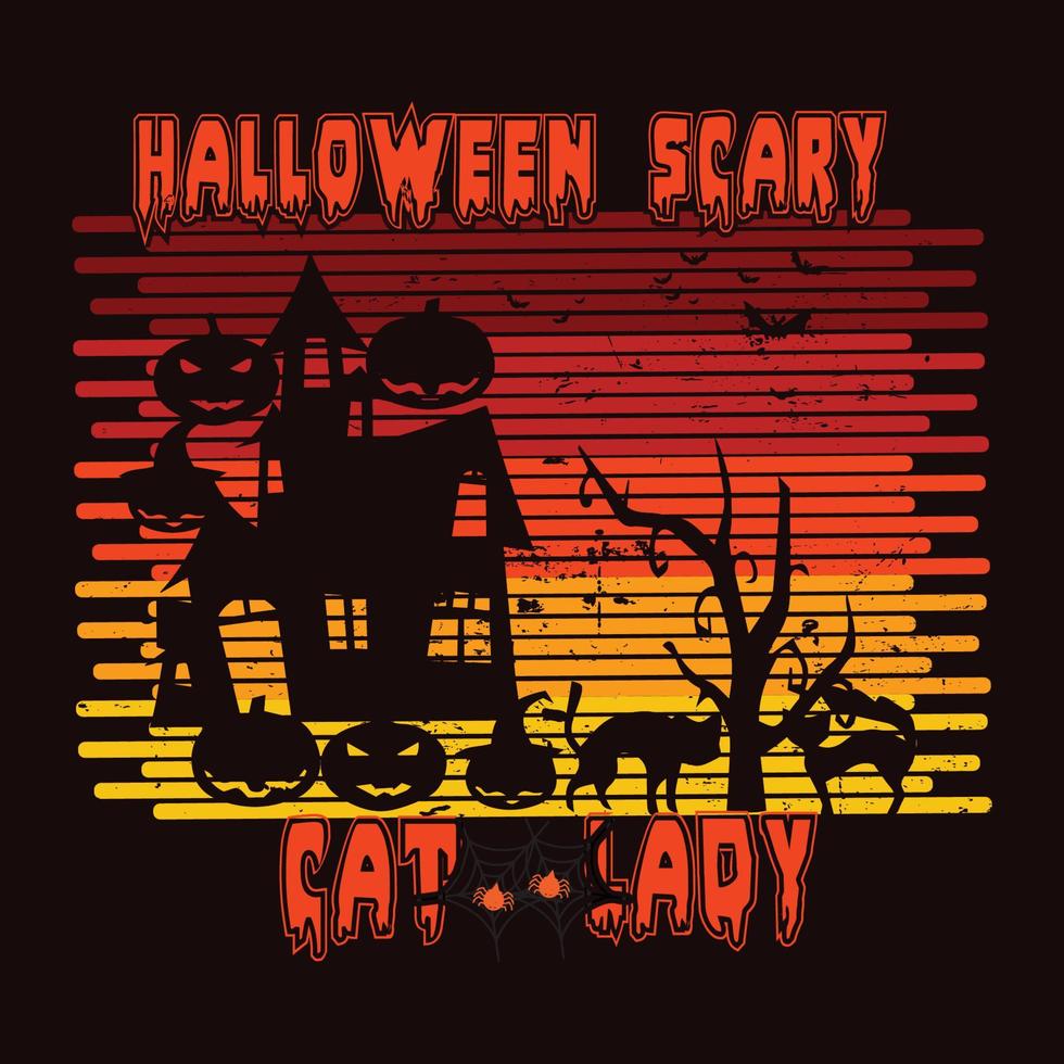Halloween Scary Grunge typography t-shirt design vector