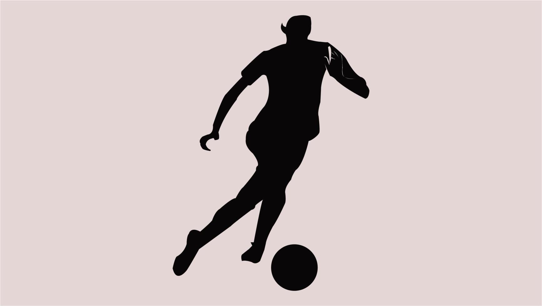 Silhouette of a man playing football Vector