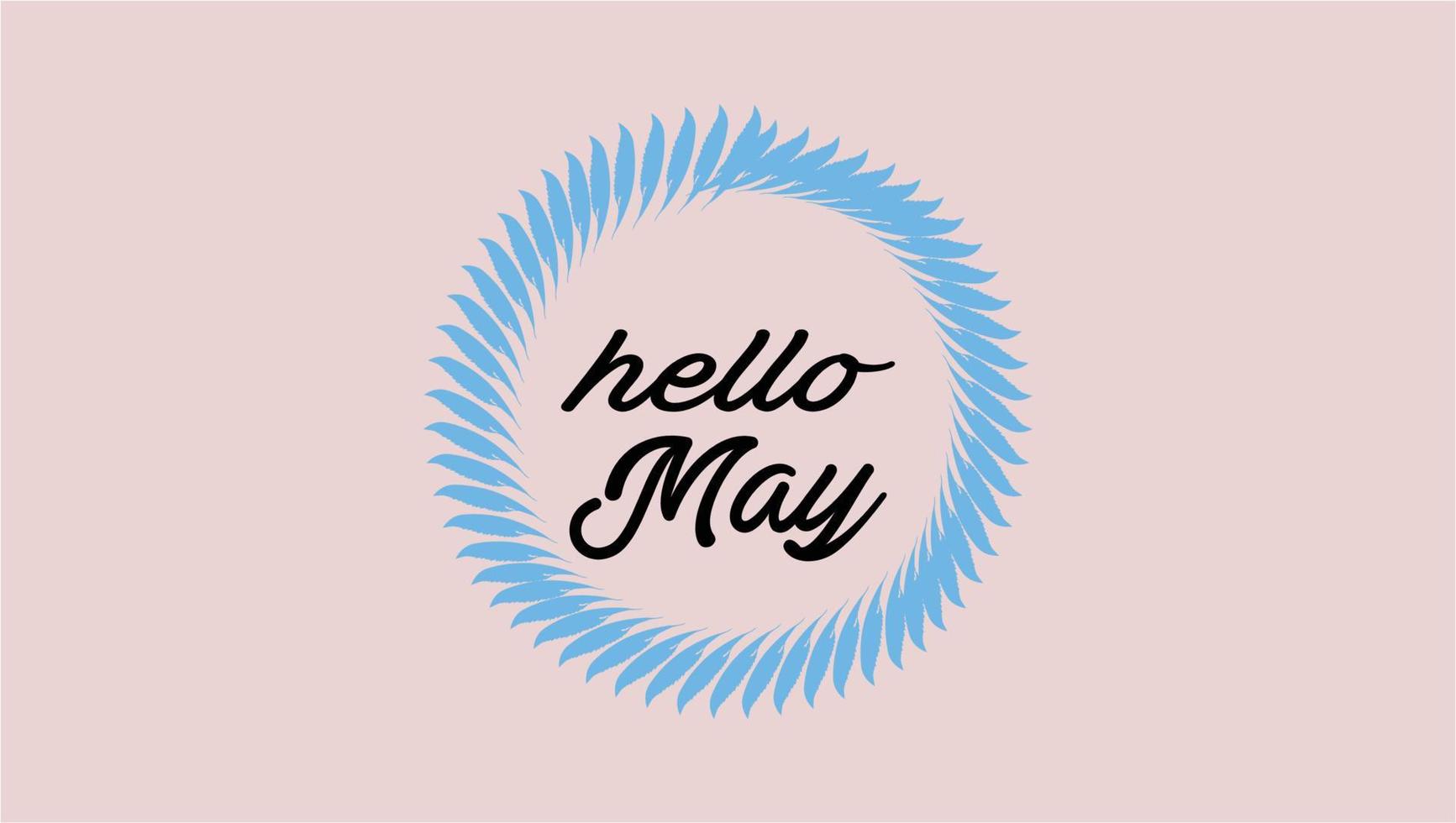 hola mes de mayo hand lettering png con flores vector