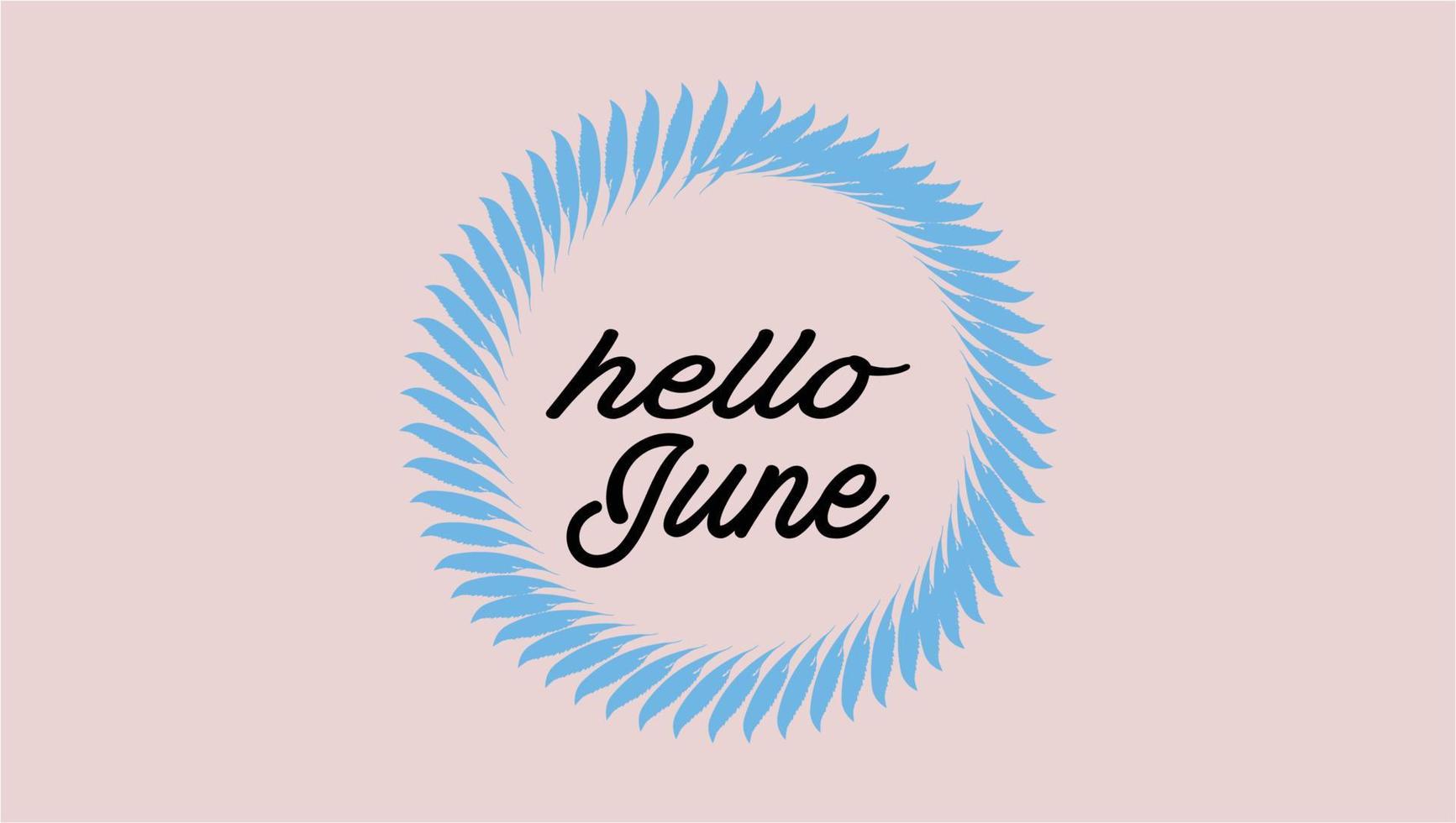 Hello June  Month Hand Lettering png With Flowers vector