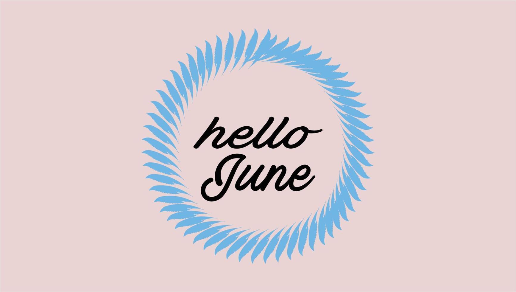 Hello June  Month Hand Lettering png With Flowers vector