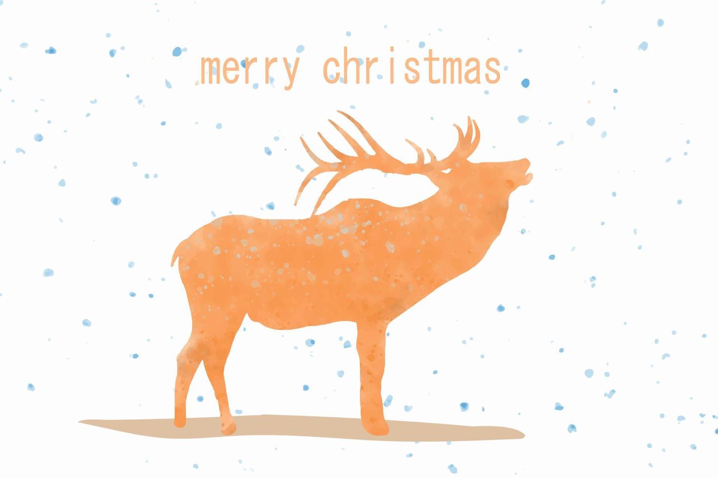 Christmas card with silhouette Deer illustration vector