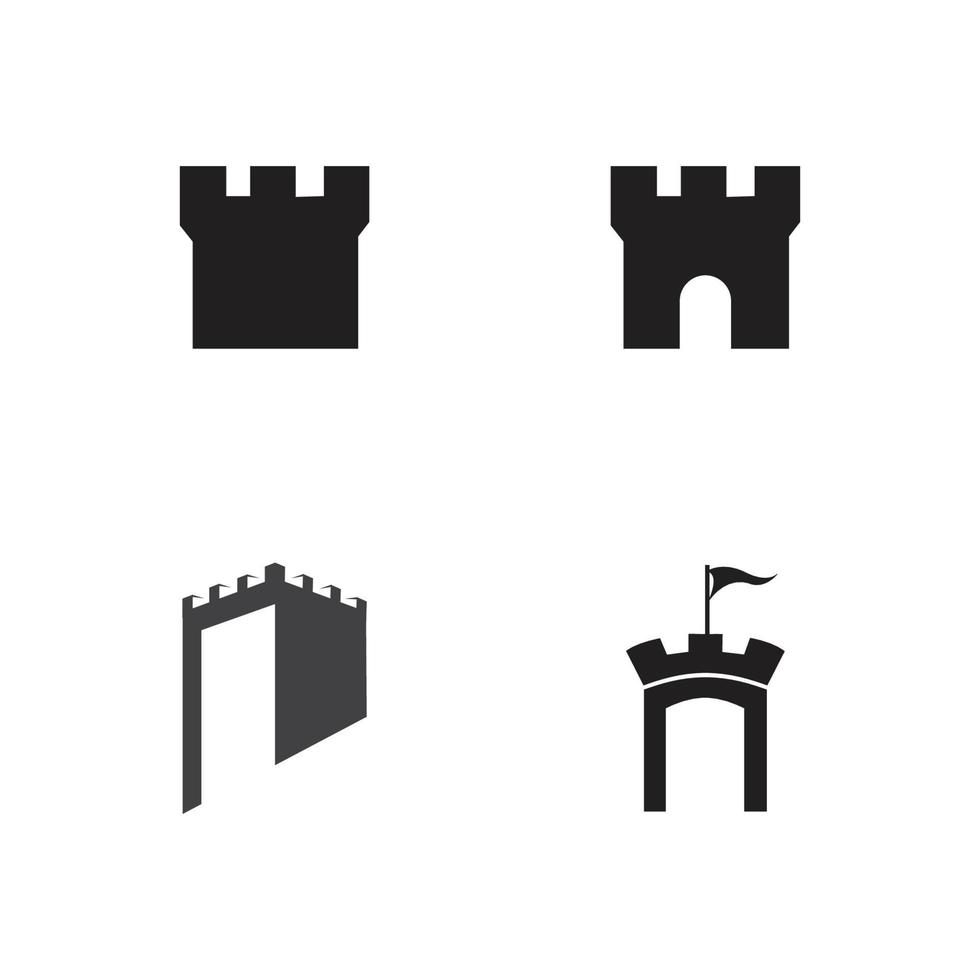 diseño de plantilla de logotipo de icono de ilustración de vector de castillo