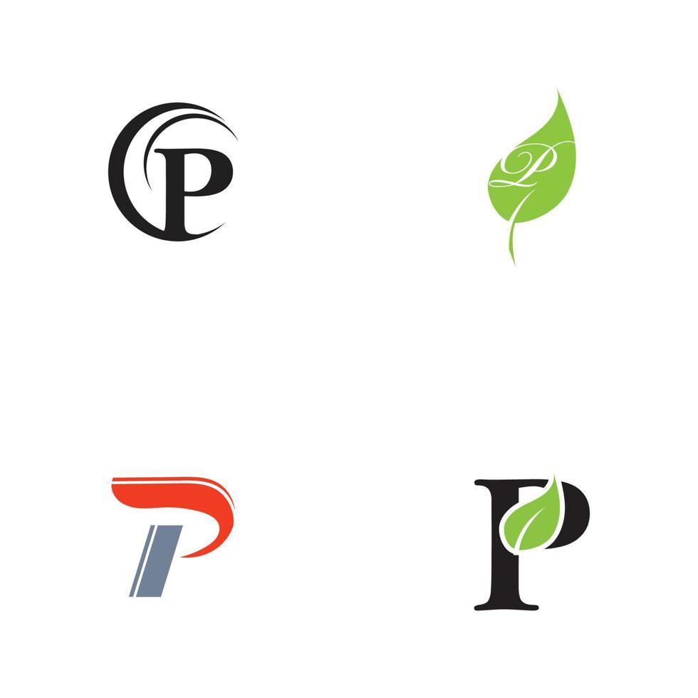 Diseño de icono de vector de plantilla de logotipo letra p