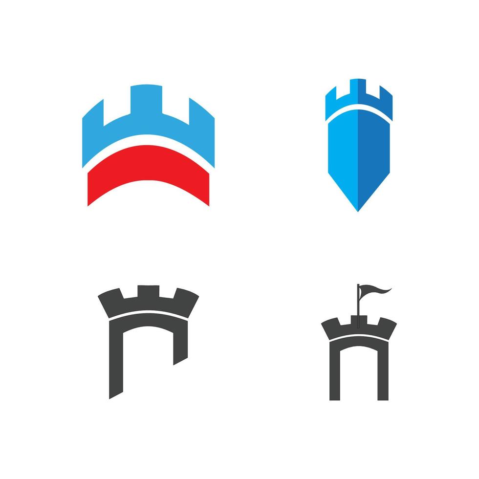 diseño de plantilla de logotipo de icono de ilustración de vector de castillo