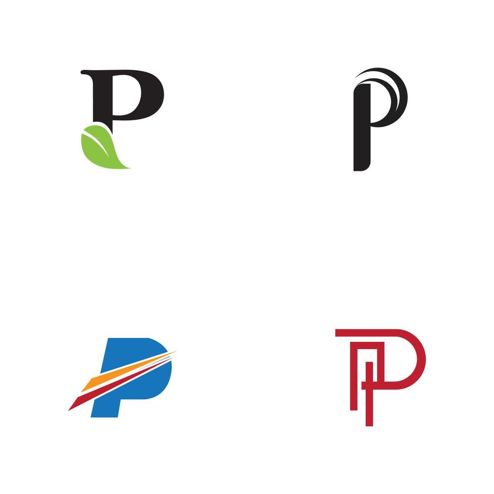 Diseño de icono de vector de plantilla de logotipo letra p