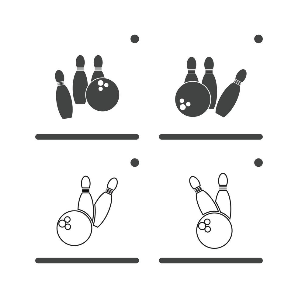 vector de ilustración de plantilla de diseño gráfico de icono de bolos