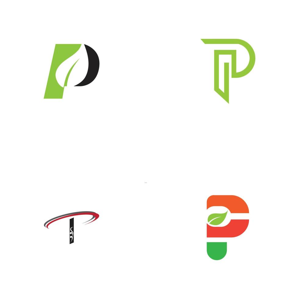 Diseño de icono de vector de plantilla de logotipo letra p