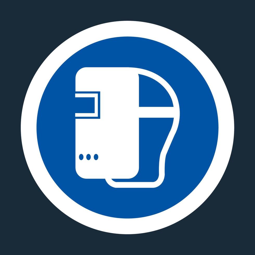 Symbol Wear Welding Helmet On black Background vector