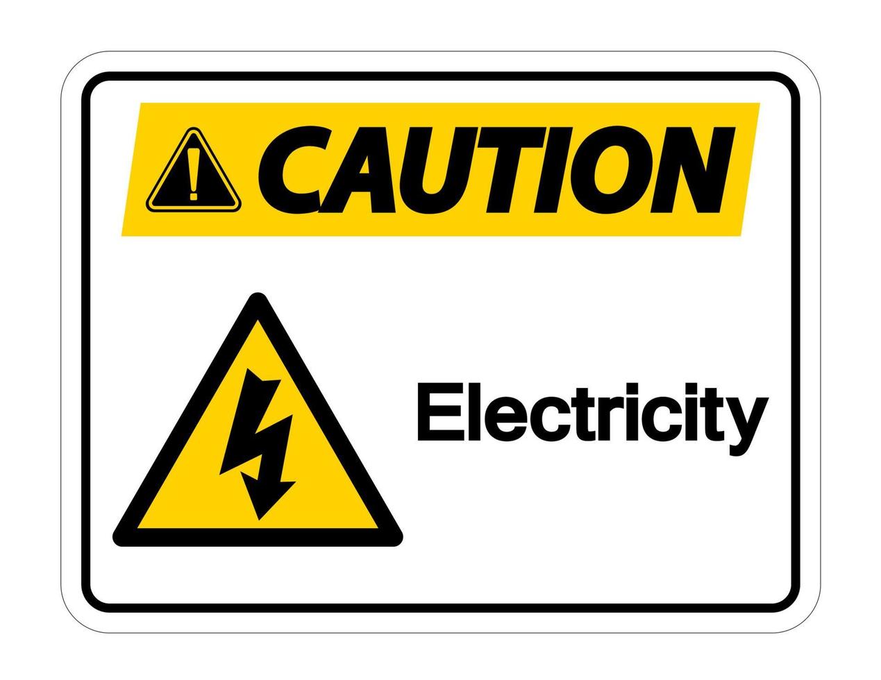 Caution Electricity Symbol Sign on white background vector