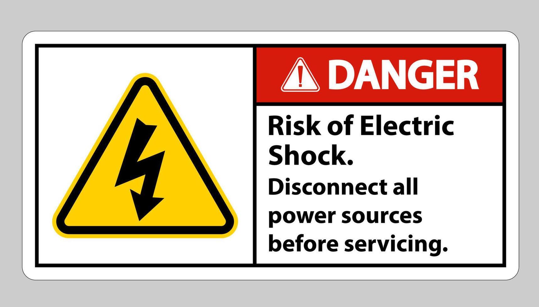 Danger Risk of electric shock Symbol Sign Isolate on White Background vector