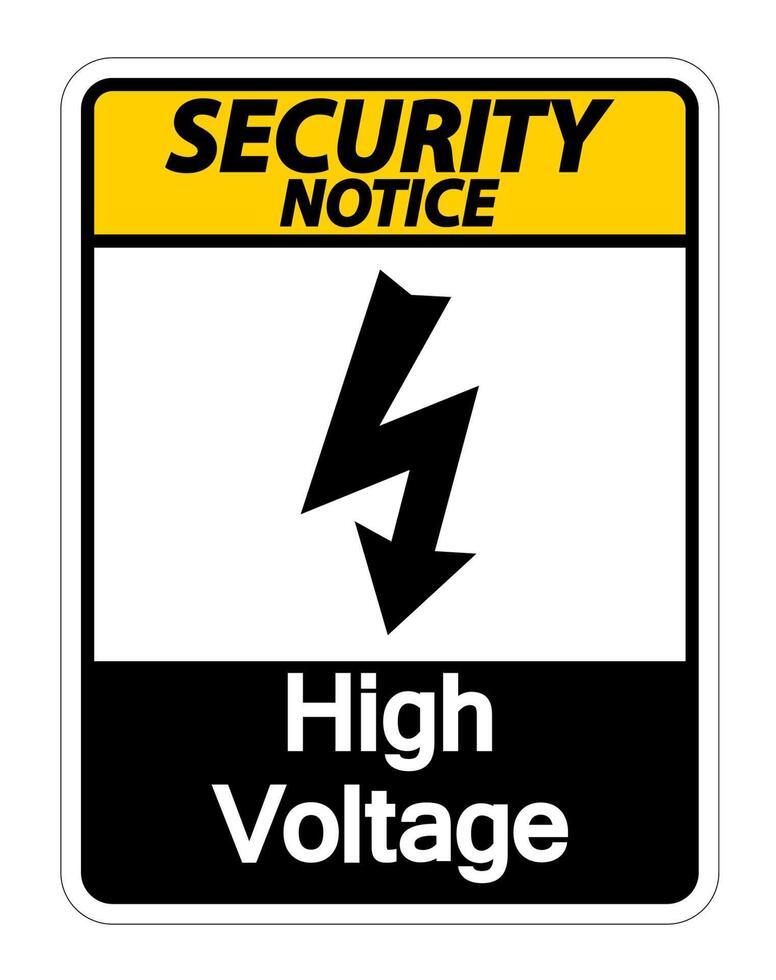 Security notice high voltage sign on white background vector