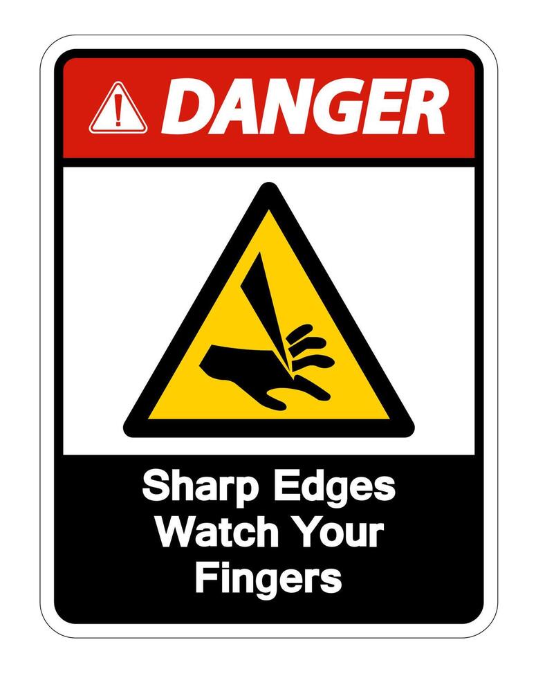 Danger Sharp Edges Watch Your Fingers Symbol vector