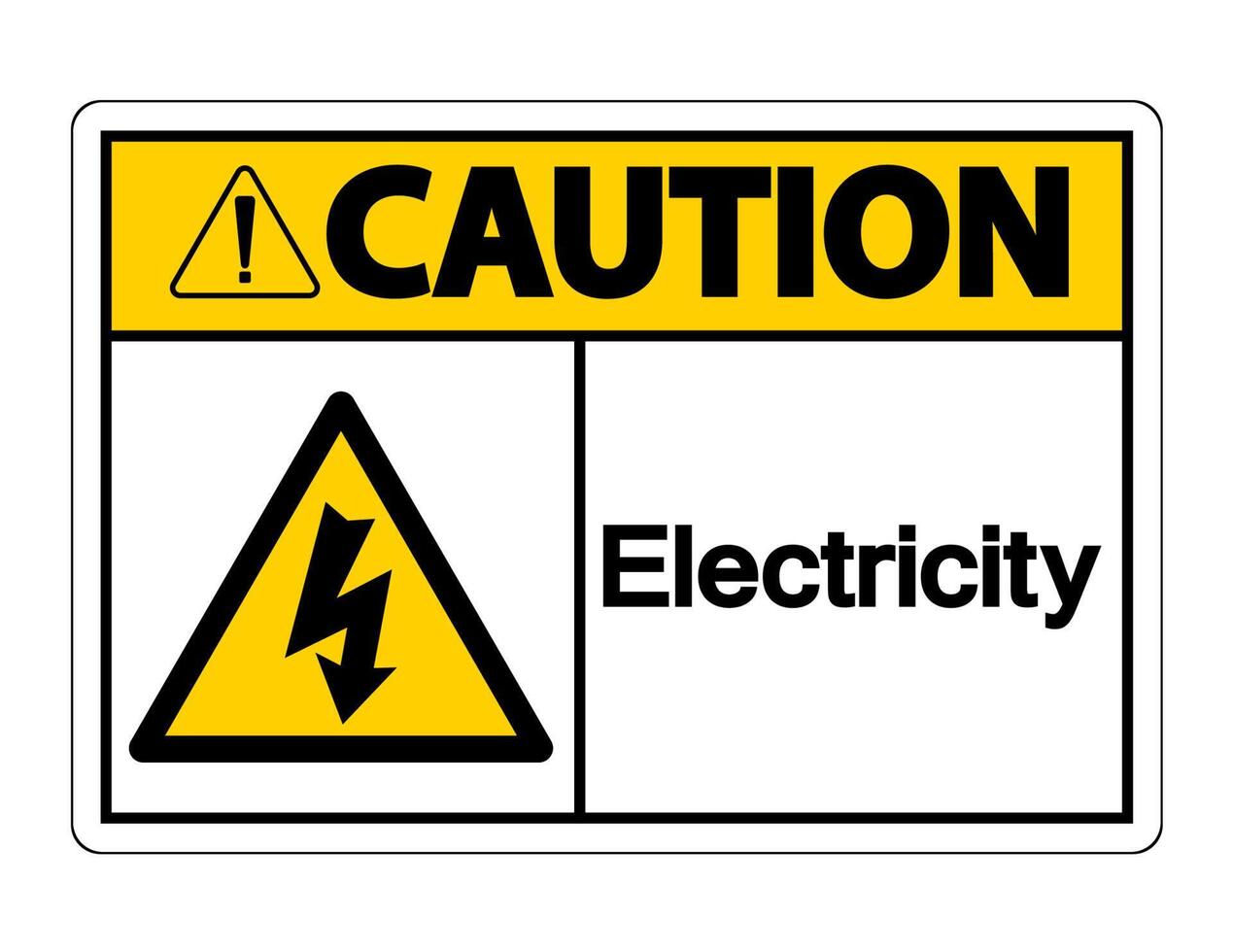 Caution Electricity Symbol Sign on white background vector