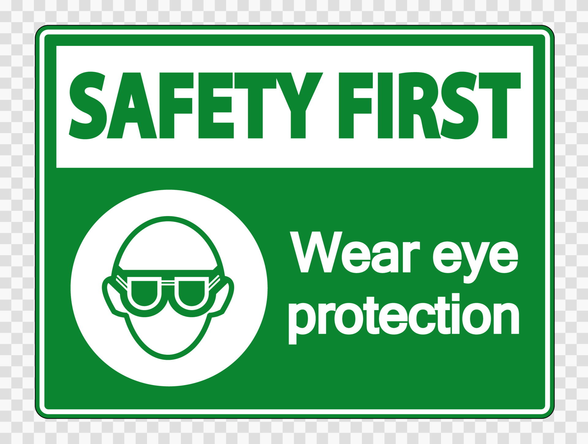 Safety first Wear eye protection on transparent background 3783826