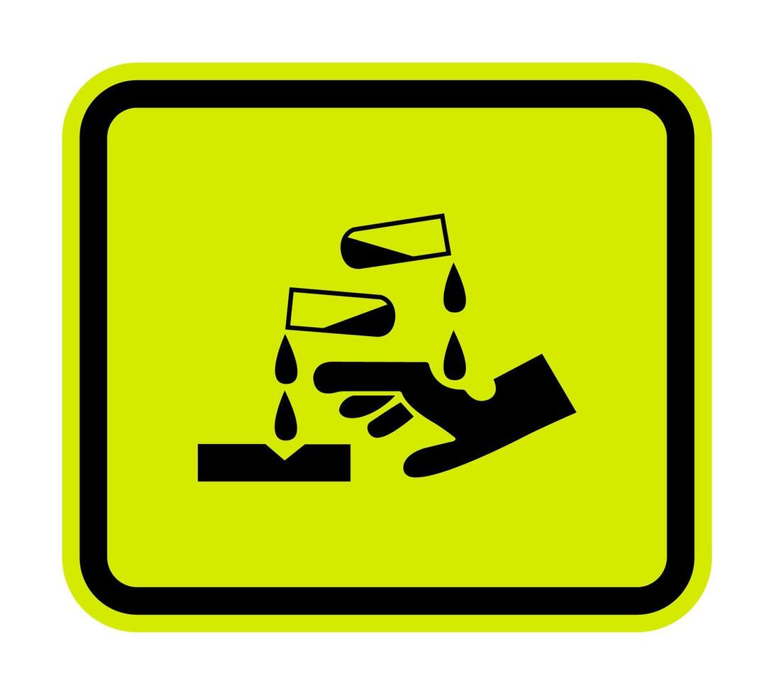 Beware Corrosive Substance Symbol Isolate On White Background,Vector Illustration vector