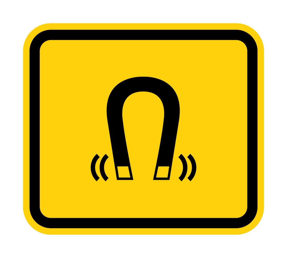 Beware Magnetic Field Symbol Sign Isolate On White Background,Vector Illustration EPS.10 vector