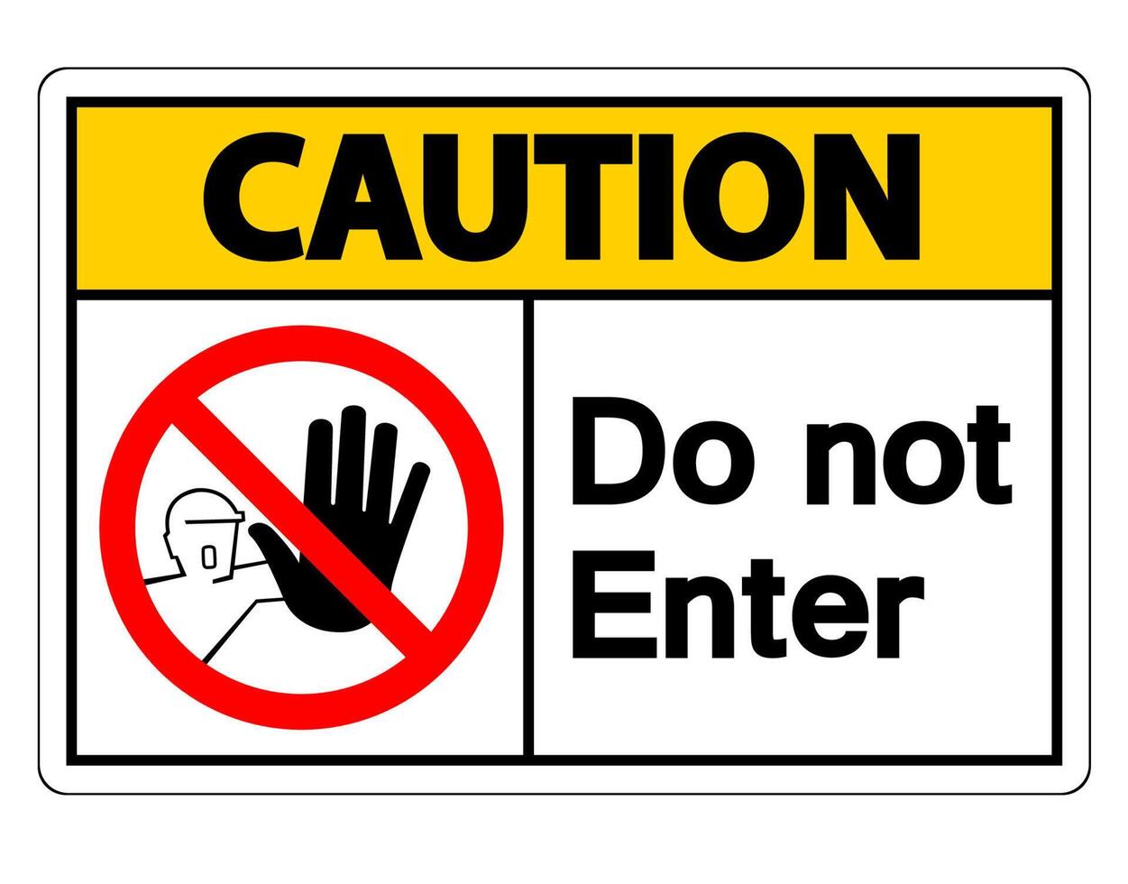 Caution Do Not Enter Symbol Sign on white background vector